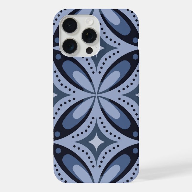 Padrão Geométrico Azul Estilo Retro (Verso)