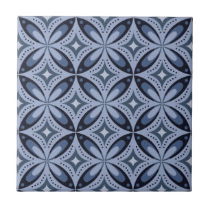 Padrão Geométrico Azul Estilo Retro