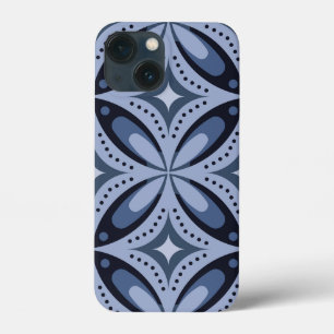 Padrão Geométrico Azul Estilo Retro