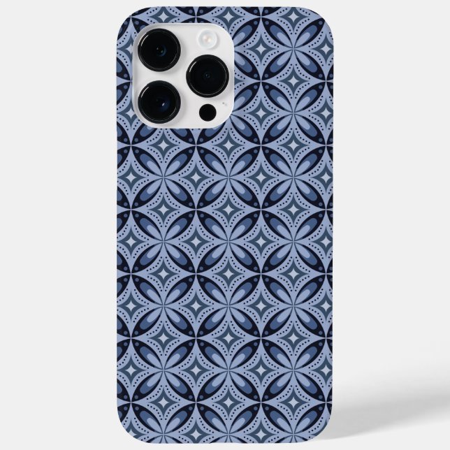Padrão Geométrico Azul Estilo Retro (Verso)