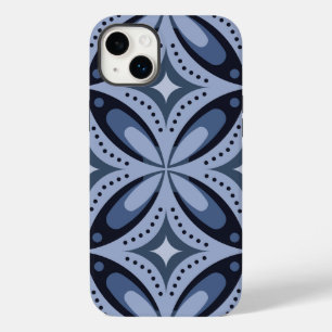 Padrão Geométrico Azul Estilo Retro