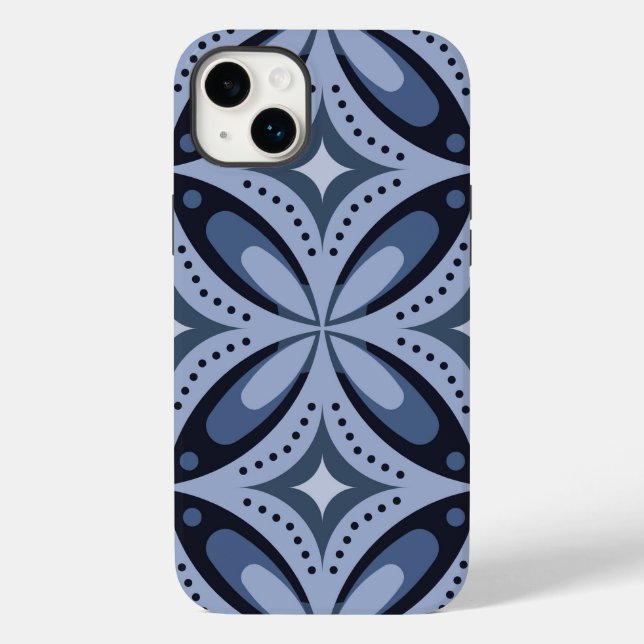 Padrão Geométrico Azul Estilo Retro (Verso)