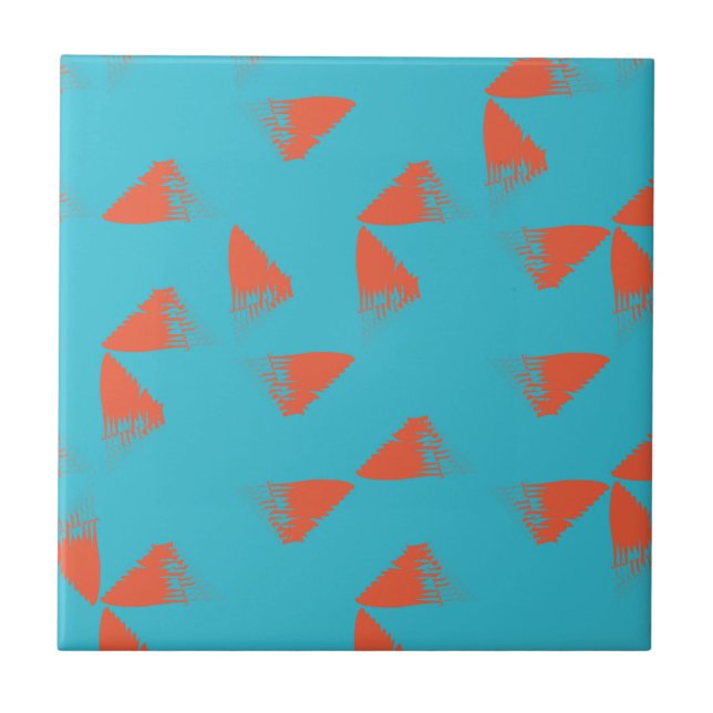 Padrão geométrico azul, laranja, vibrante e de ten (Frente)