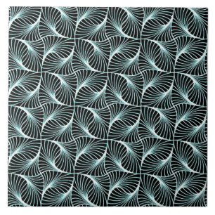 Padrão Geométrico Azulejo Preto e Azul Cerâmico