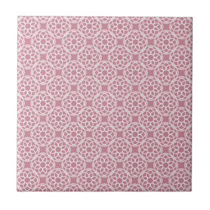 Padrão Geométrico Branco Rosa Sem Costura