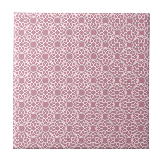 Padrão Geométrico Branco Rosa Sem Costura (Frente)