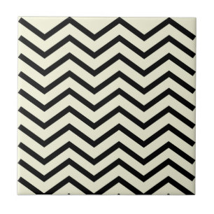 Padrão Geométrico Chevron Negra e Branca Zig Zag