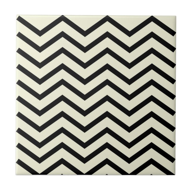 Padrão Geométrico Chevron Negra e Branca Zig Zag (Frente)