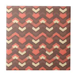 Padrão Geométrico Chevron Retro Moderno de Meados