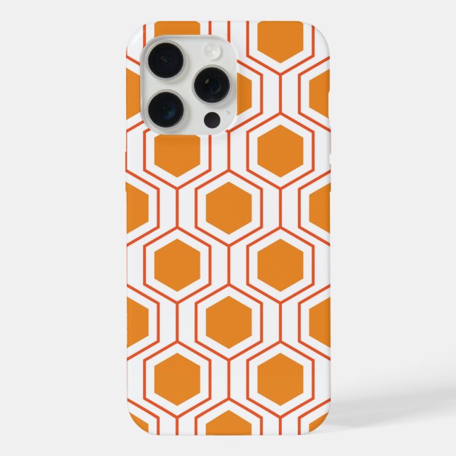 Padrão geométrico de abstrato hexágono em laranja  (Verso)