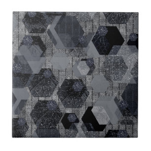Padrão geométrico de abstrato, preto e cinza.