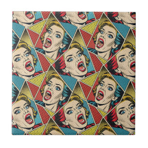 Padrão Geométrico de Arte Pop Retrô no Estilo de Q