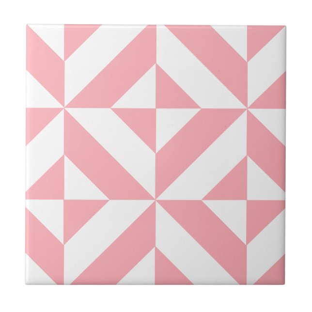 Padrão Geométrico de Deco Cube, de Melão Rosa (Frente)