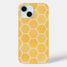 Padrão Geométrico de Honeycomb Amarelo e Branco