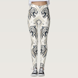 Padrão Geométrico de Jaguar – Leggings Tribais de