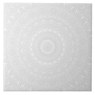 Padrão Geométrico de Mandala Branco sobre Branco