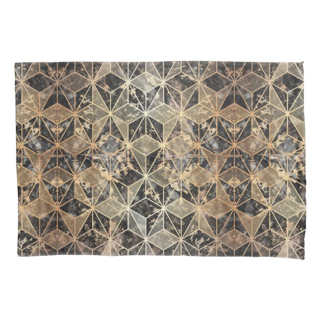 Padrão geométrico de mármore e Dourado (Frente)