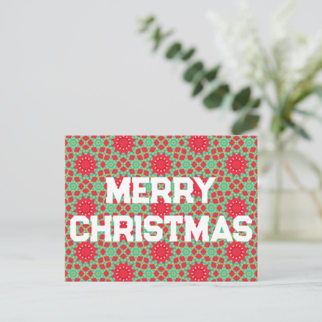 Padrão geométrico de Natal - Cartão postal de Féri (Em pé/Frente)