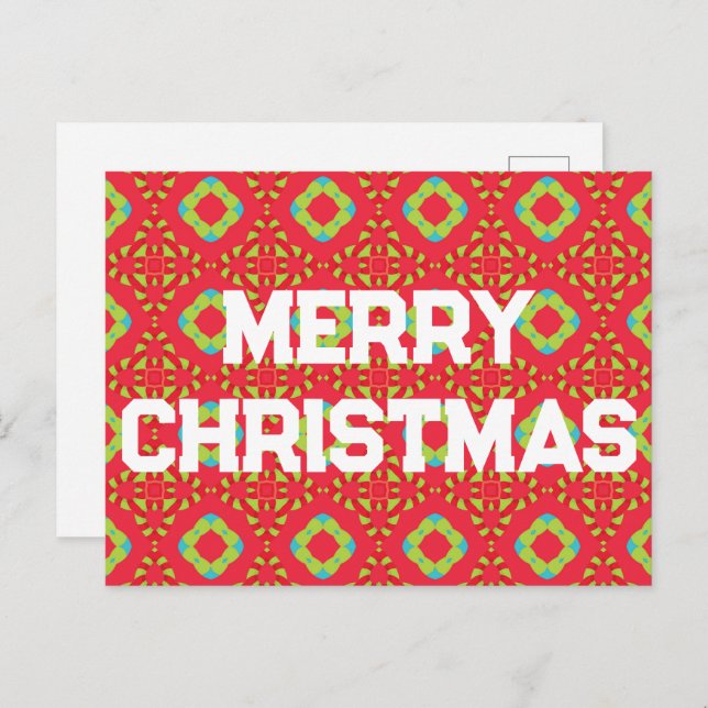 Padrão geométrico de Natal - Cartão postal de Féri (Frente/Verso)
