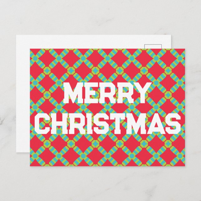 Padrão geométrico de Natal - Cartão postal de Féri (Frente/Verso)