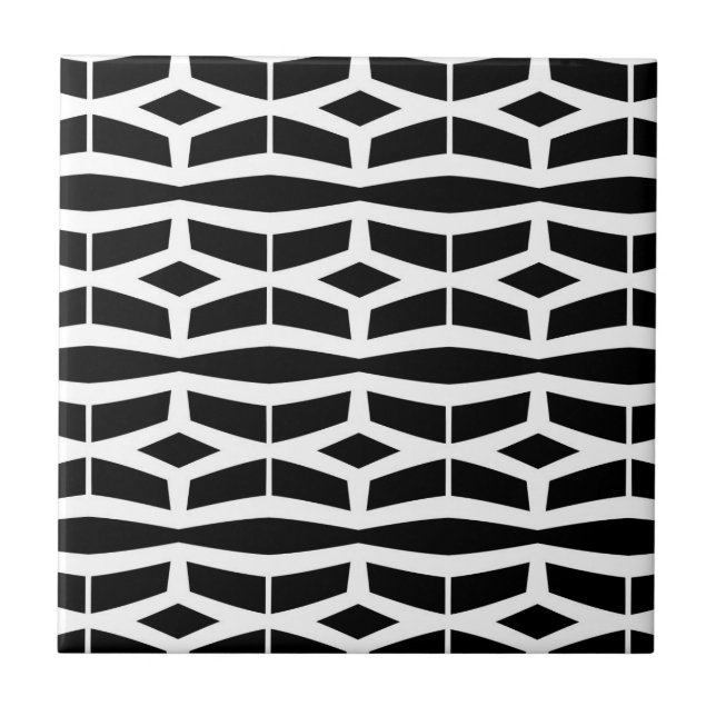 Padrão geométrico de preto e branco (Frente)