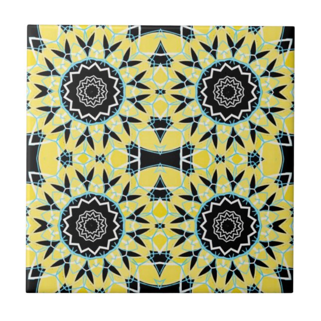 Padrão Geométrico Decorativo Amarelo e Preto (Frente)