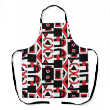 Padrão Geométrico do Abstrato branco vermelho pret