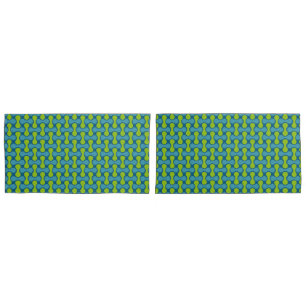 Padrão geométrico do Abstrato retrô em azul e verd