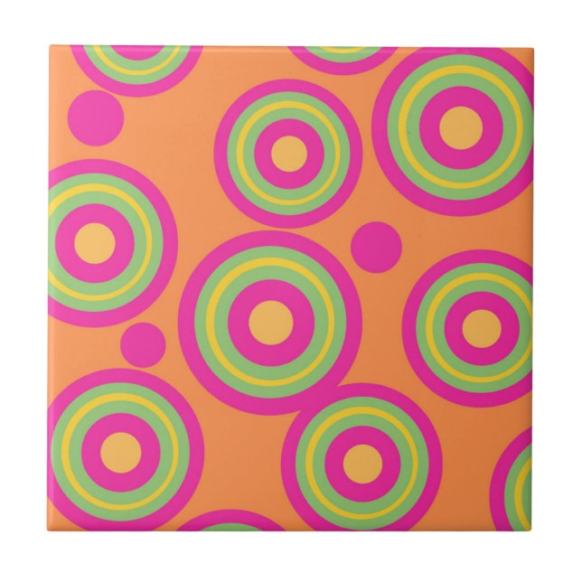 Padrão Geométrico do Círculo Rosa Laranja Hipontic (Frente)