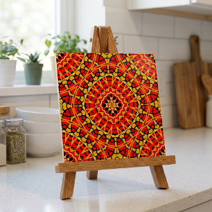 Padrão Geométrico do Red & Orange Oriental Boho