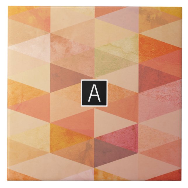 Padrão Geométrico do Triângulo Suave | Monograma (Frente)