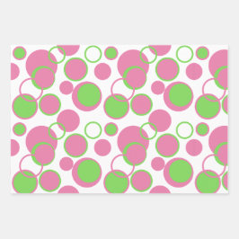 Padrão Geométrico dos Círculos Rosa e Verde
