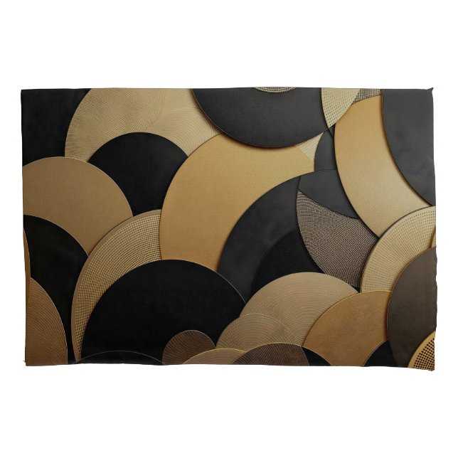 Padrão geométrico Dourado e Abstrato preto (Frente)
