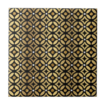 Padrão Geométrico Dourado E Preto