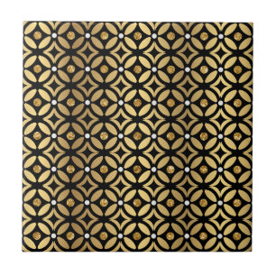 Padrão Geométrico Dourado E Preto