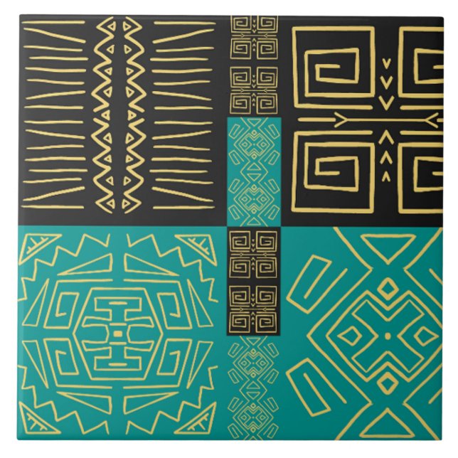 Padrão Geométrico Elegante Africano Tribal (Frente)