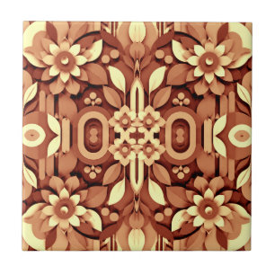 Padrão Geométrico Floral Monocromático Elegante em