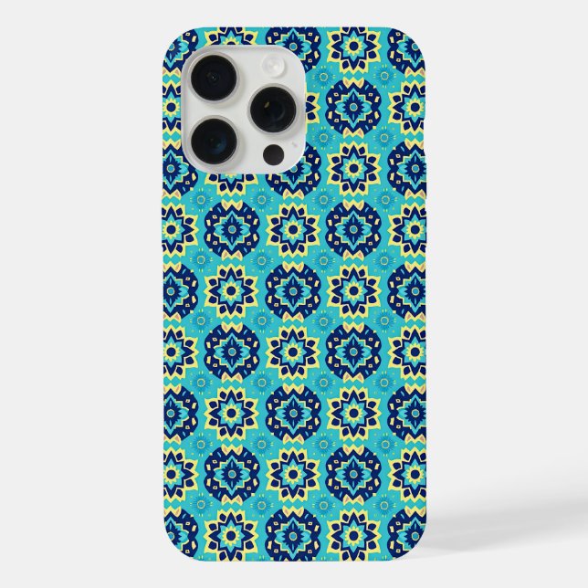 Padrão Geométrico Floral Vibrante Boho Chic (Verso)