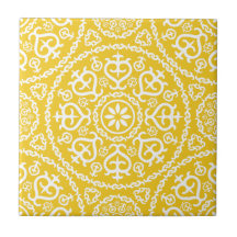 Padrão geométrico intricado elegante amarelo e bra