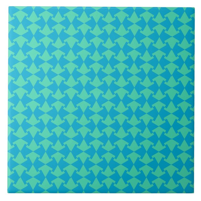 Padrão Geométrico Islâmico Chic Aqua e Turquesa (Frente)