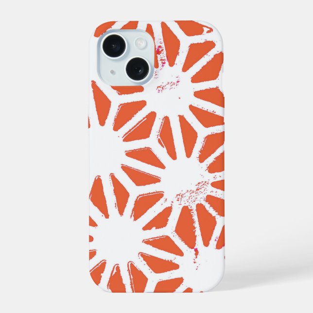 Padrão geométrico laranja e branco (Verso)