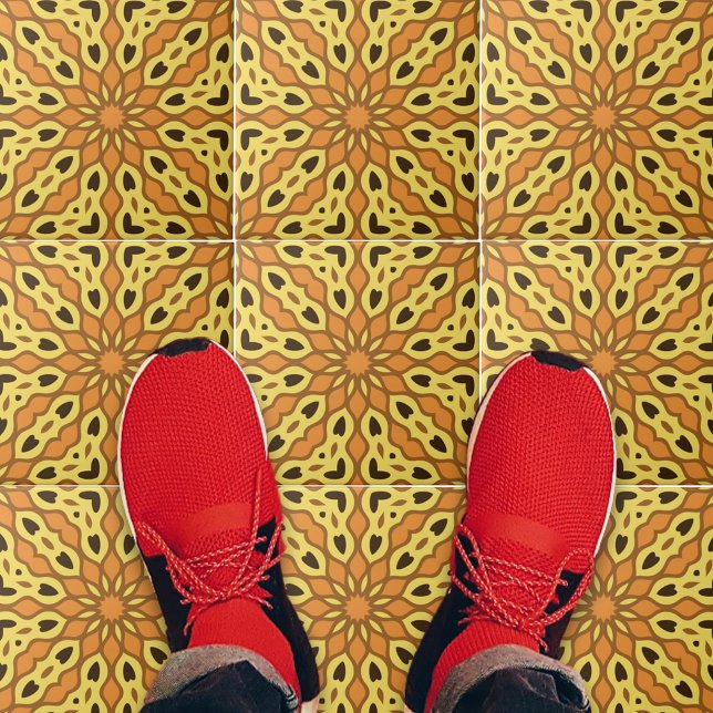 Padrão Geométrico Laranja Oriental e Ochre Amarelo (Criador carregado)