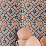 Padrão Geométrico Mágico Complexo De Aparência<br><div class="desc">Esse azulejo cerâmico é uma verdadeira obra de arte, apresentando um padrão geométrico cativante que combina complexidade e elegância. A design apresenta uma sinfonia de formas, incluindo estrelas e hexágonos, meticulosamente arranjada para formar um mosaico harmonioso. A paleta de cores é uma tapeçaria rica de púrpuras, laranjas e chaleiras, colocada...</div>