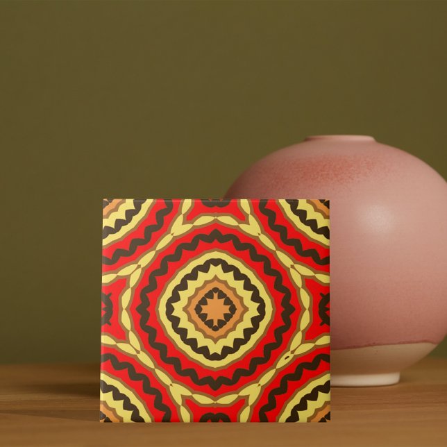 Padrão Geométrico Mágico Vermelho Oriental Vibrant (Criador carregado)