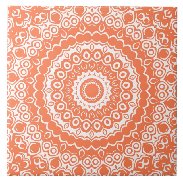 Padrão Geométrico Mandala de Coral (Frente)