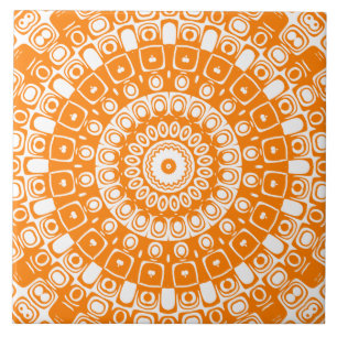 Padrão Geométrico Mandala Laranja
