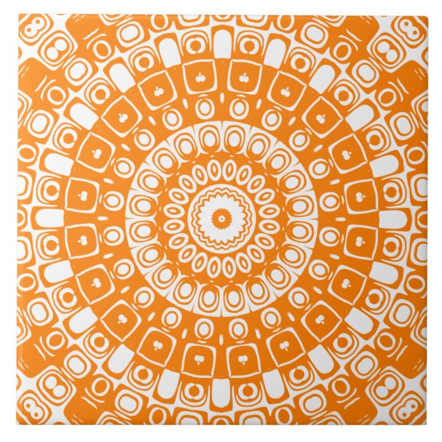 Padrão Geométrico Mandala Laranja (Frente)