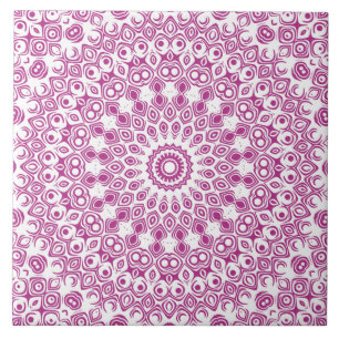 Padrão Geométrico Mandala Magenta