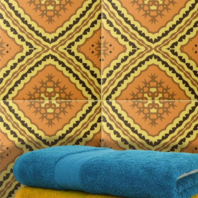 Padrão Geométrico Marrom Amarelo oriental (Criador carregado)