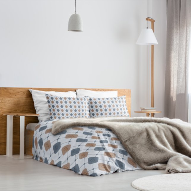 Padrão geométrico masculino em azul e bege (Criador carregado)